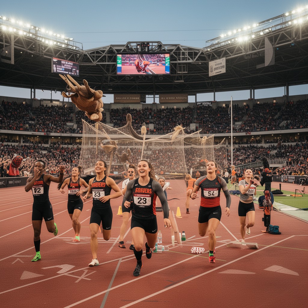 AI-generated illustration of Oregon State Beavers women’s track and field