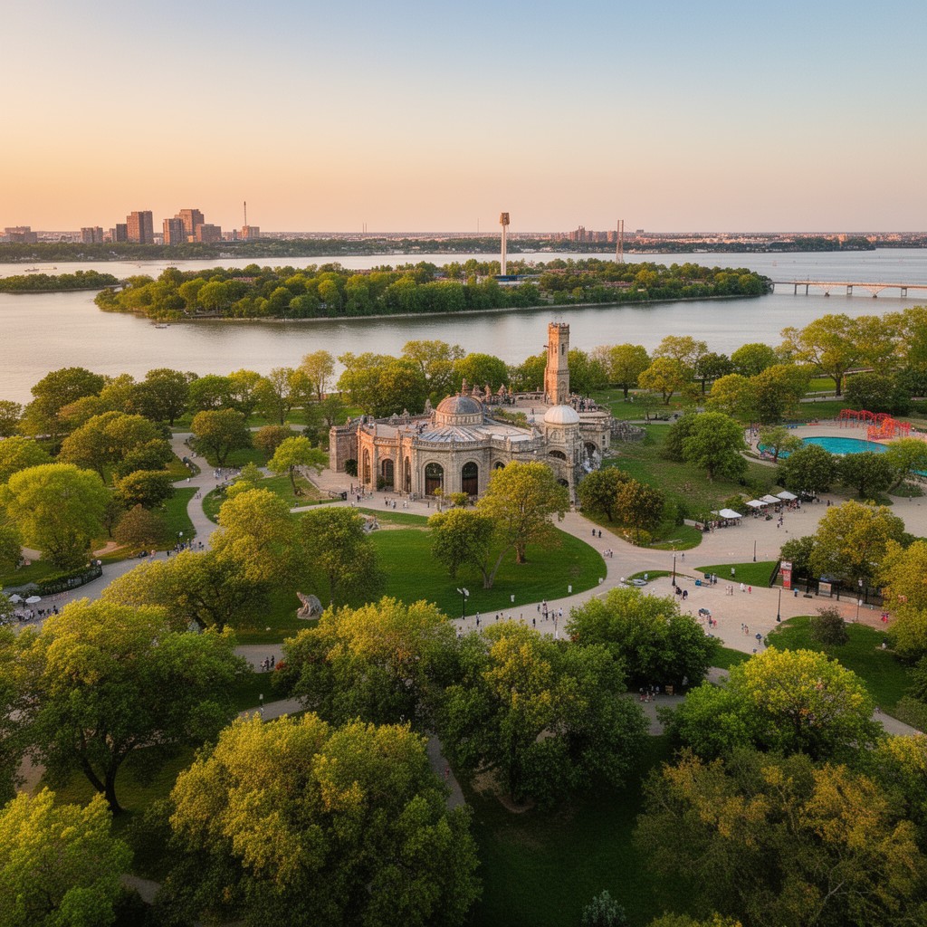 AI-generated illustration of Belle Isle Park