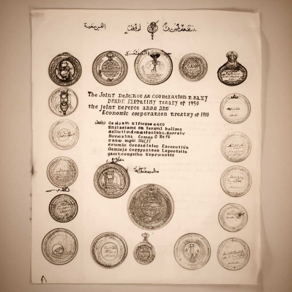 AI-generated illustration of Joint Defence and Economic Co-operation Treaty of 1950