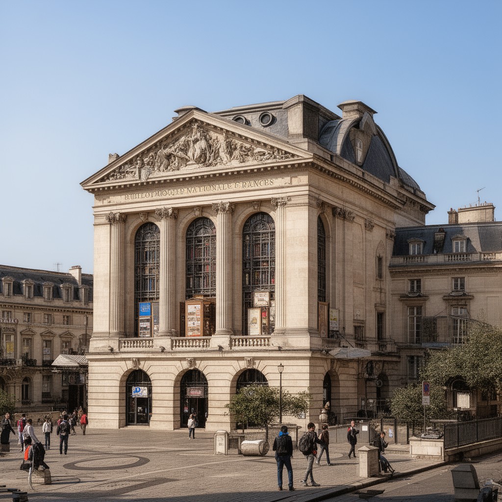 AI-generated illustration of Bibliothèque nationale de France