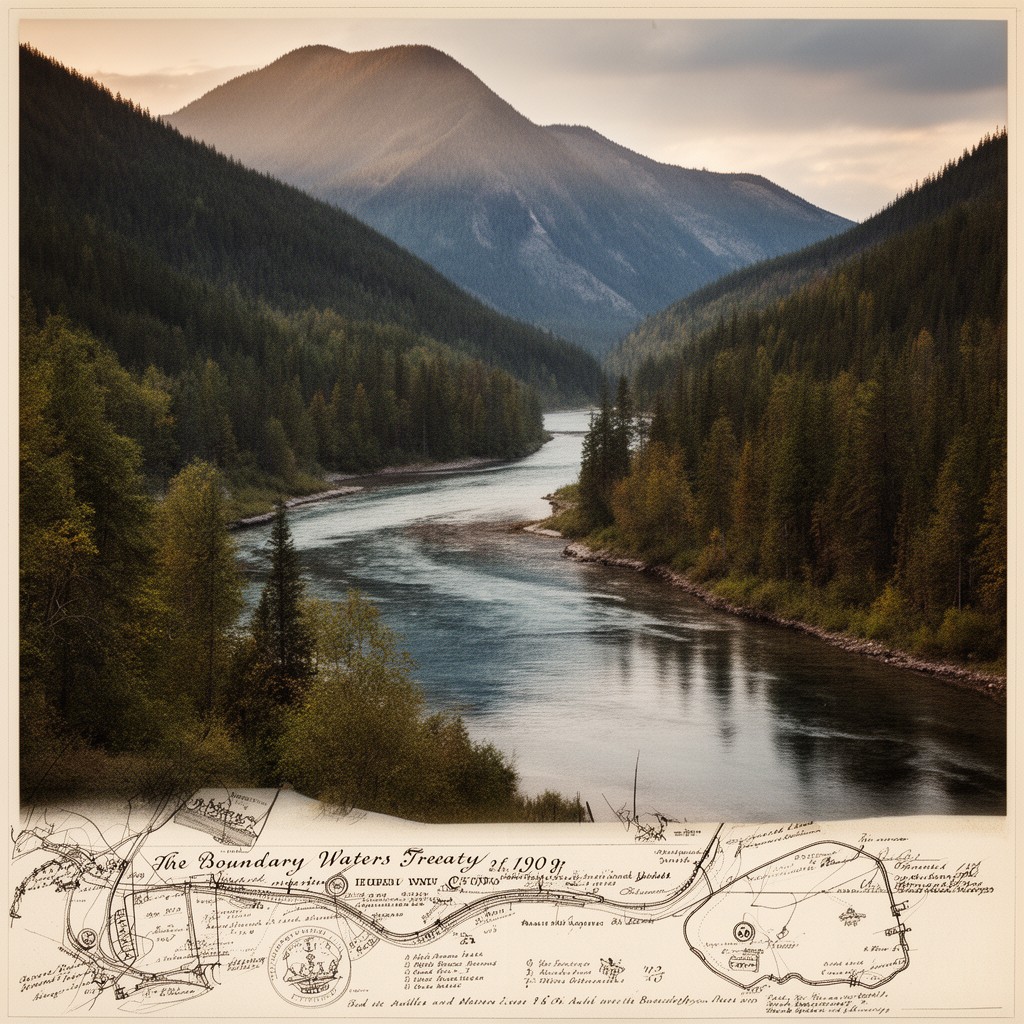 AI-generated illustration of Boundary Waters Treaty of 1909