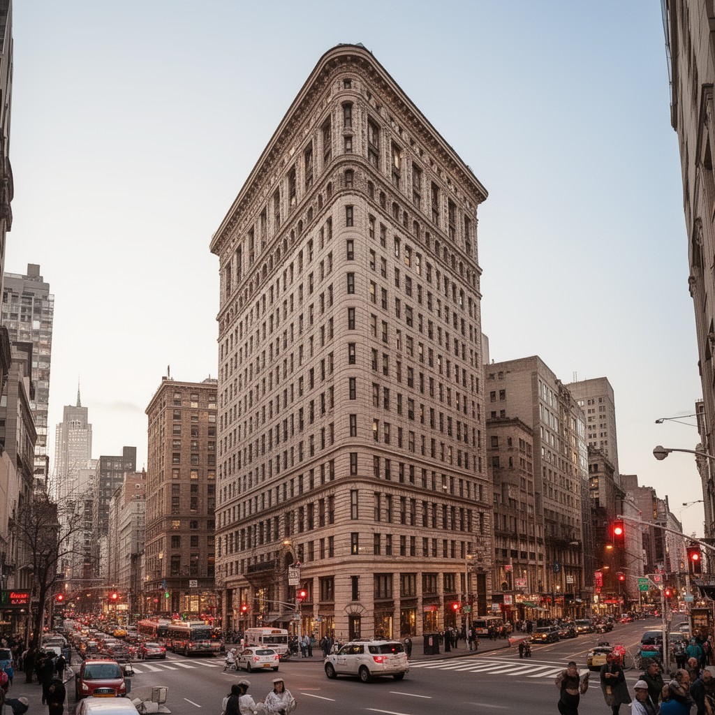 AI-generated illustration of Flatiron Building