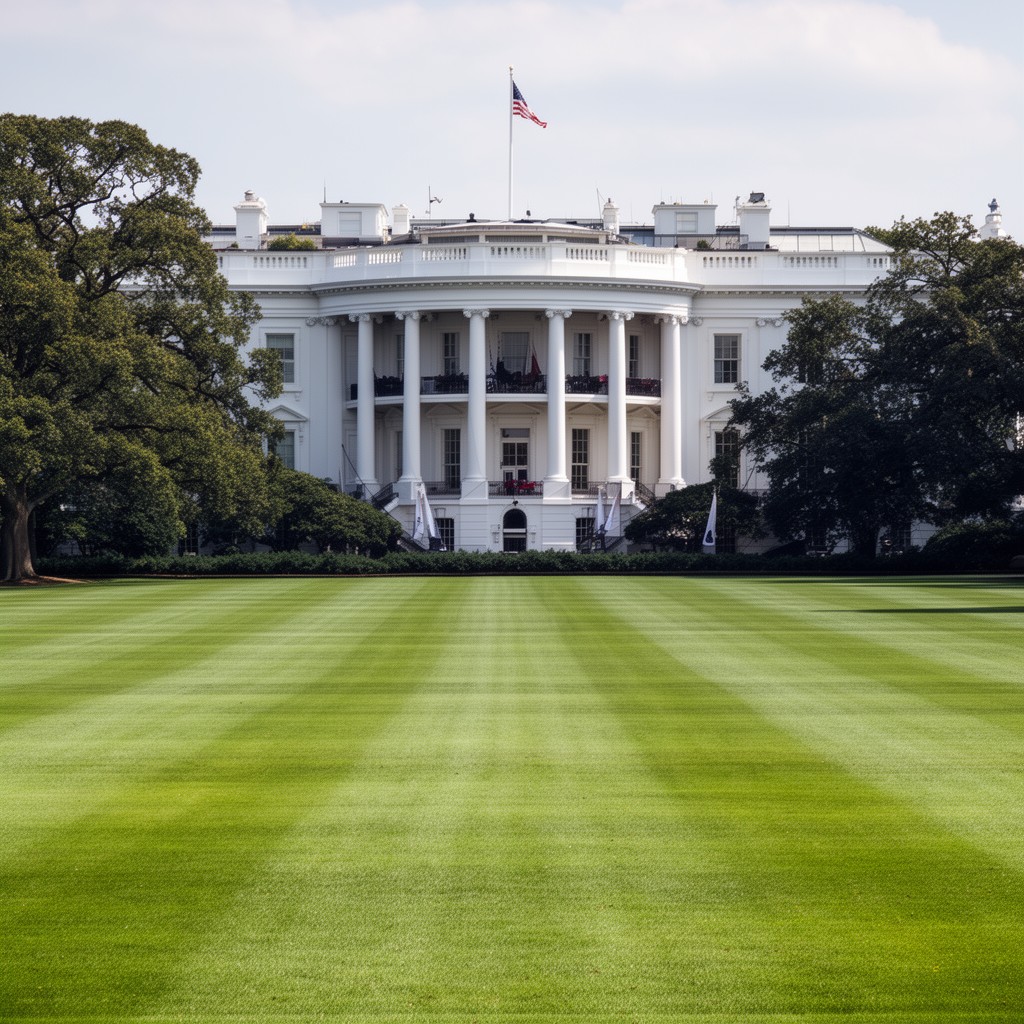 AI-generated illustration of South Lawn of the White House