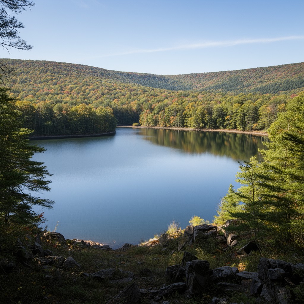 AI-generated illustration of Muscoot Reservoir
