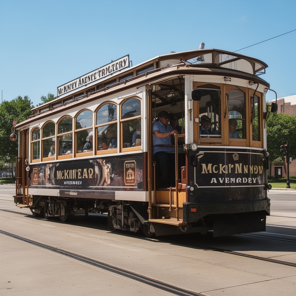 AI-generated illustration of McKinney Avenue Trolley