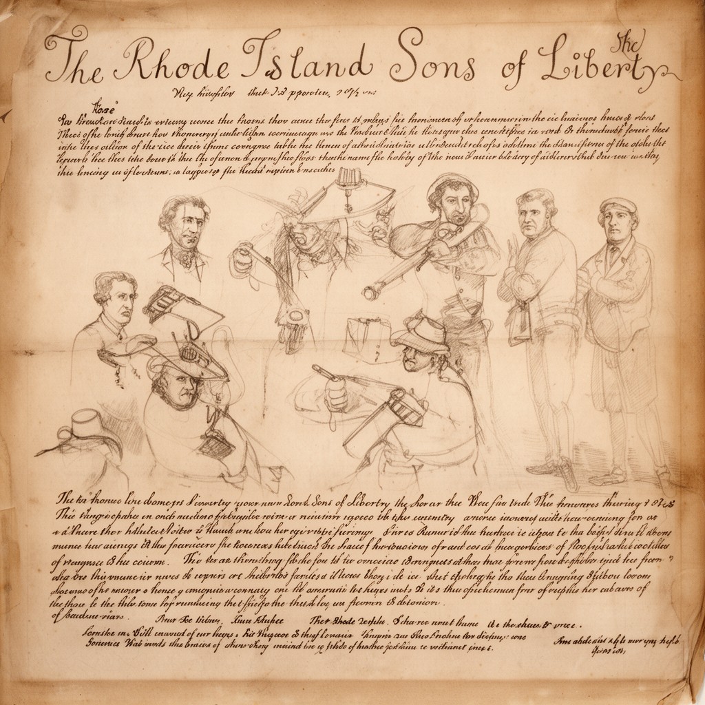 AI-generated illustration of Rhode Island Sons of Liberty