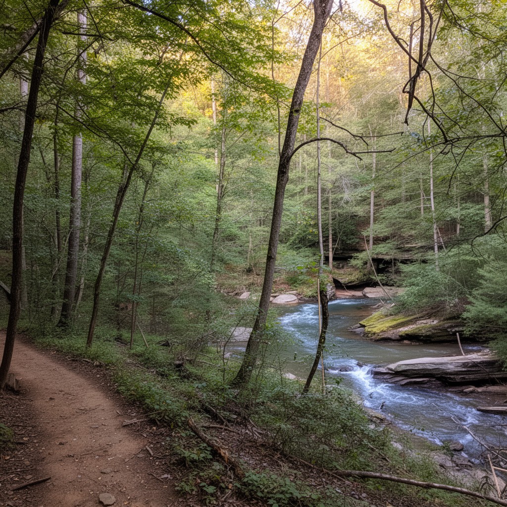 AI-generated illustration of Laurel Bluffs Trail