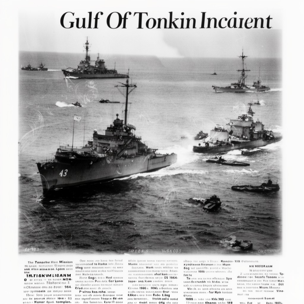 AI-generated illustration of Gulf of Tonkin incident