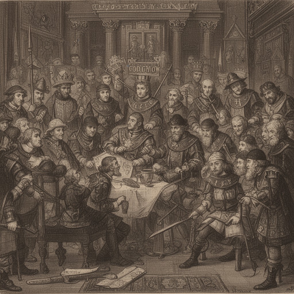 AI-generated illustration of English barons