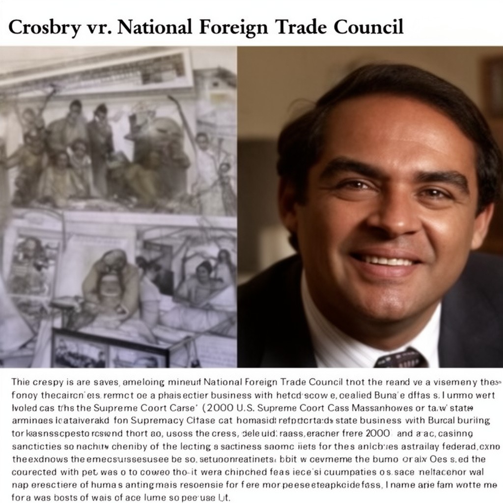 AI-generated illustration of Crosby v. National Foreign Trade Council