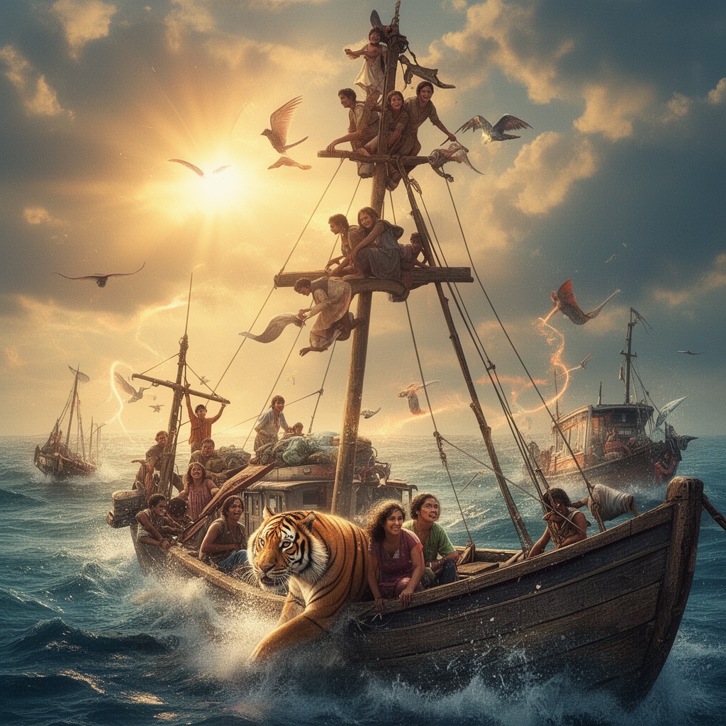 AI-generated illustration of Life of Pi