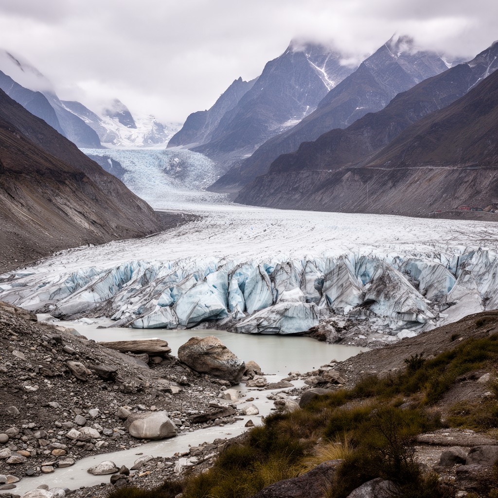 AI-generated illustration of Gangotri Glacier