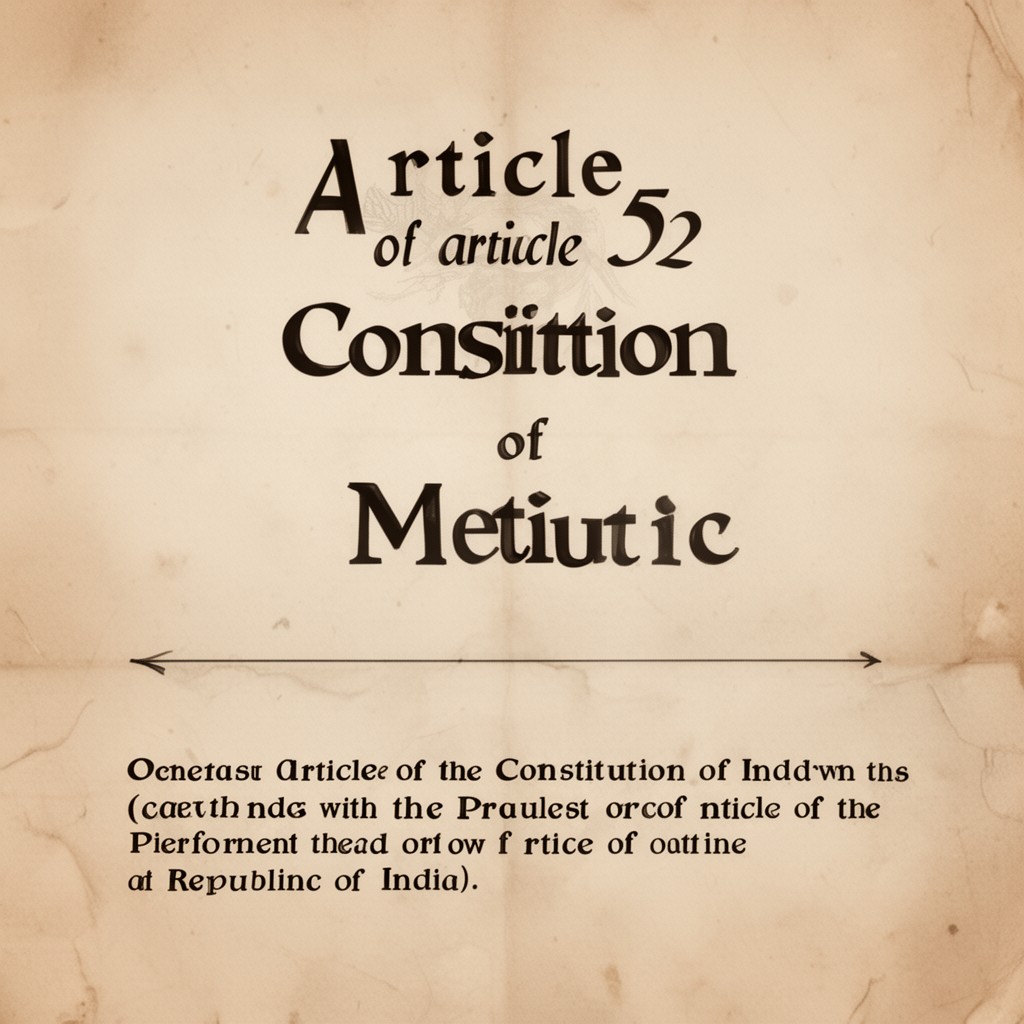 AI-generated illustration of Article 52 of the Constitution of India