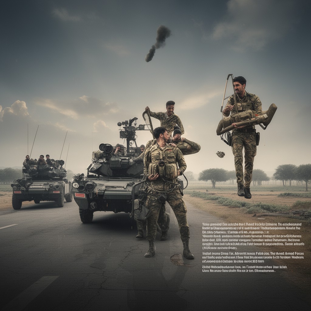 AI-generated illustration of Indian Armed Forces