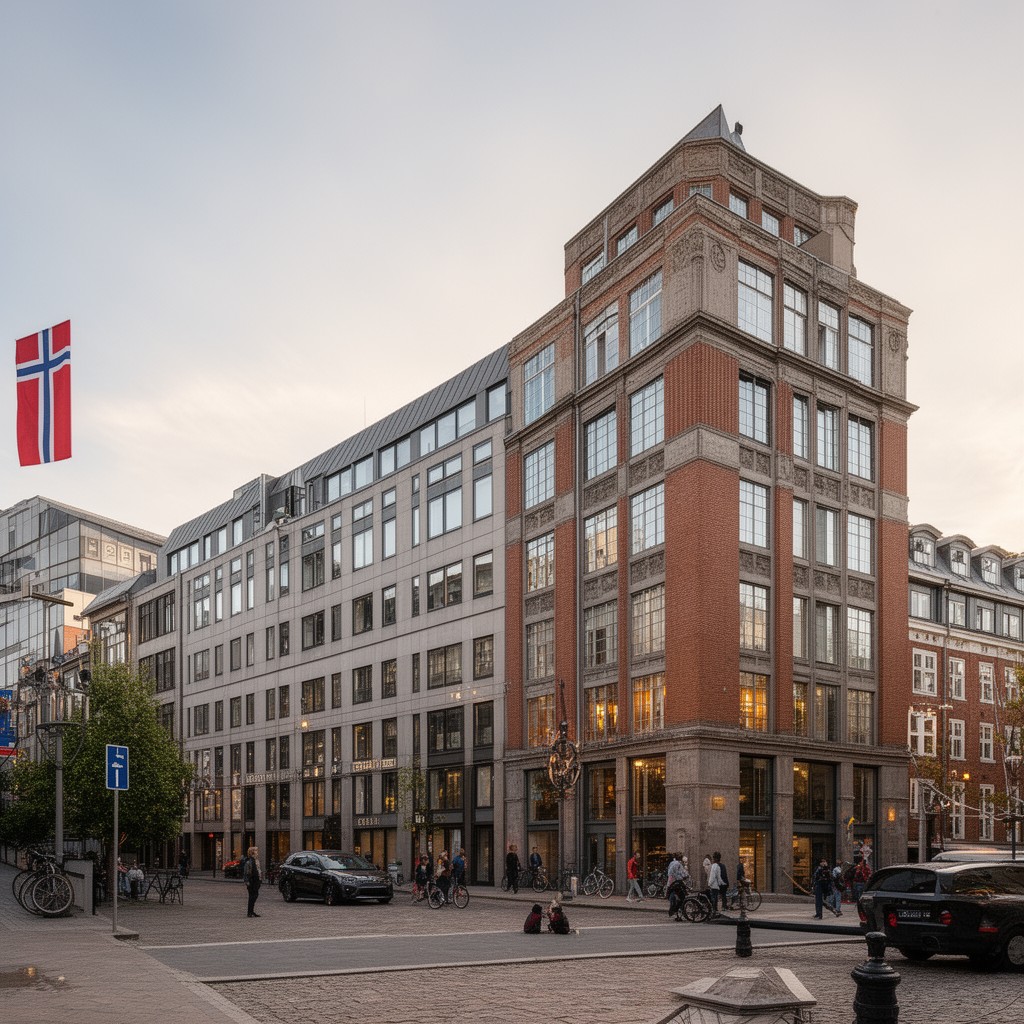 AI-generated illustration of Norwegian embassies