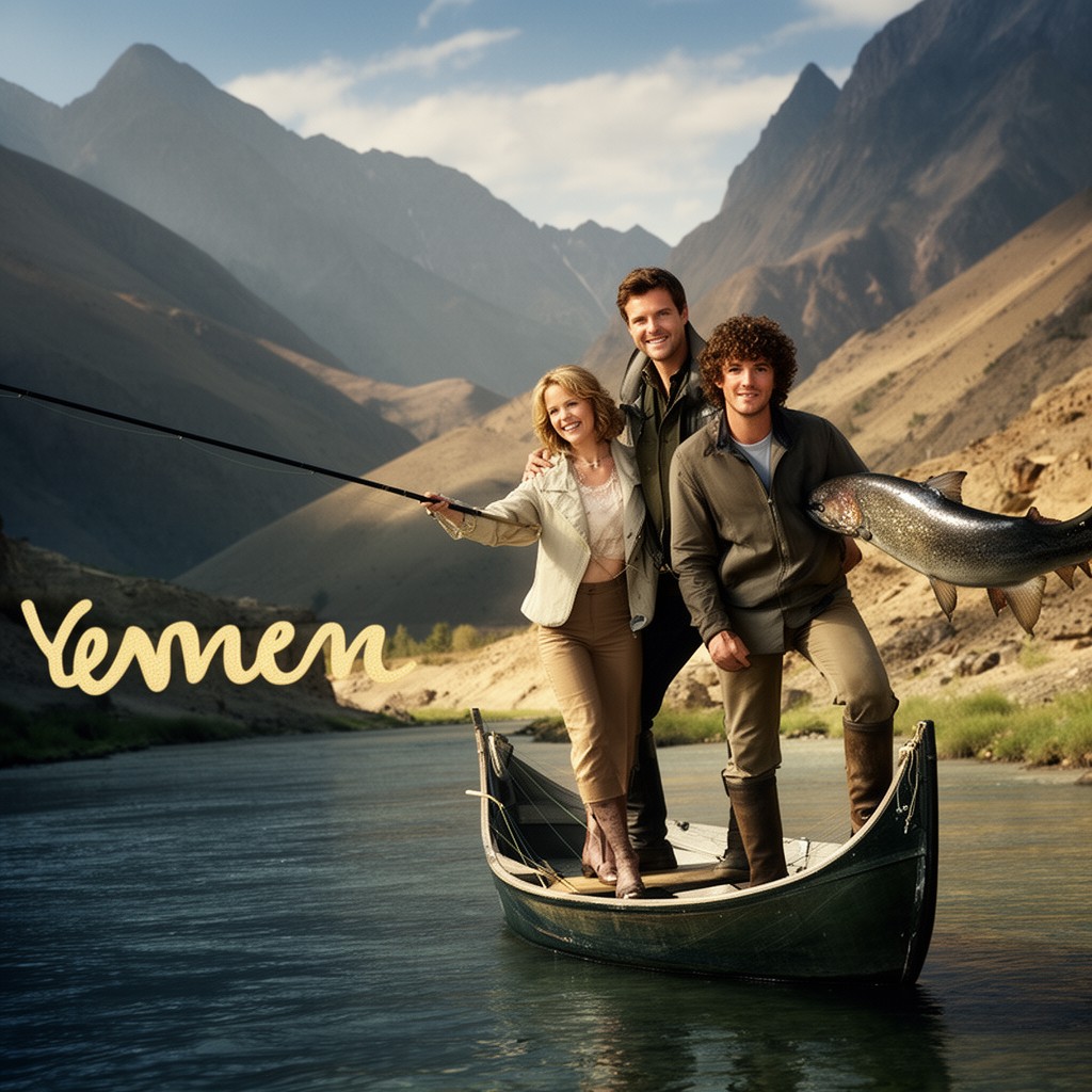 AI-generated illustration of Salmon Fishing in the Yemen