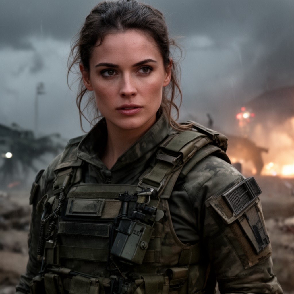 AI-generated illustration of Rita Vrataski in Edge of Tomorrow