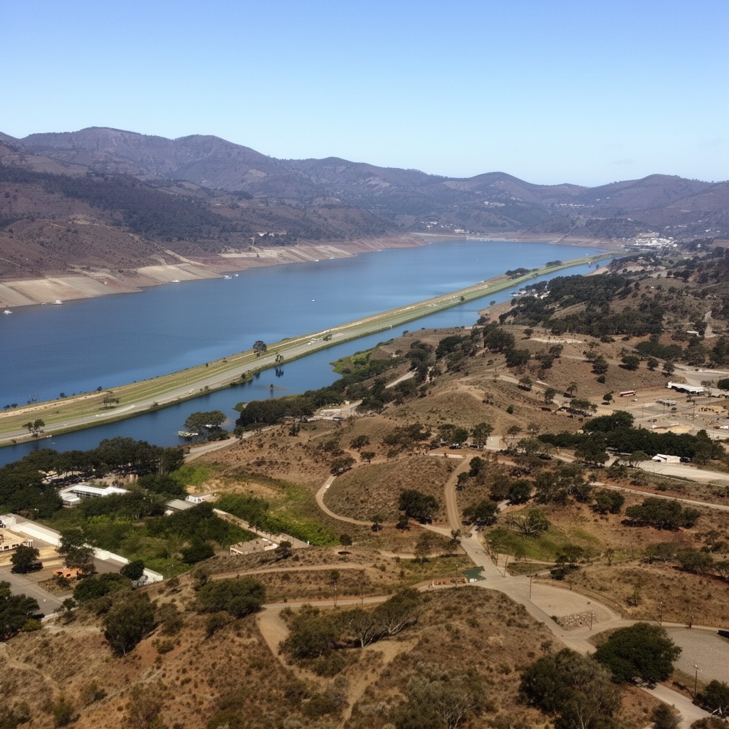 AI-generated illustration of San Andreas Lake