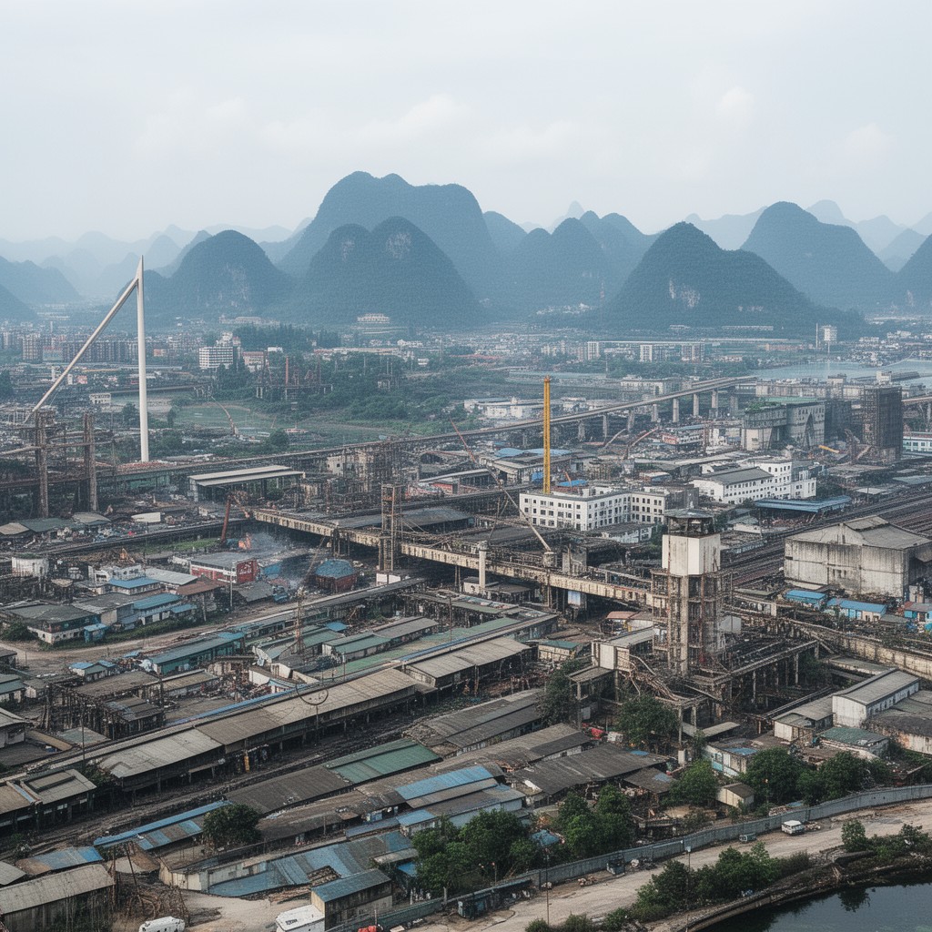 AI-generated illustration of Liuzhou, Guangxi, China