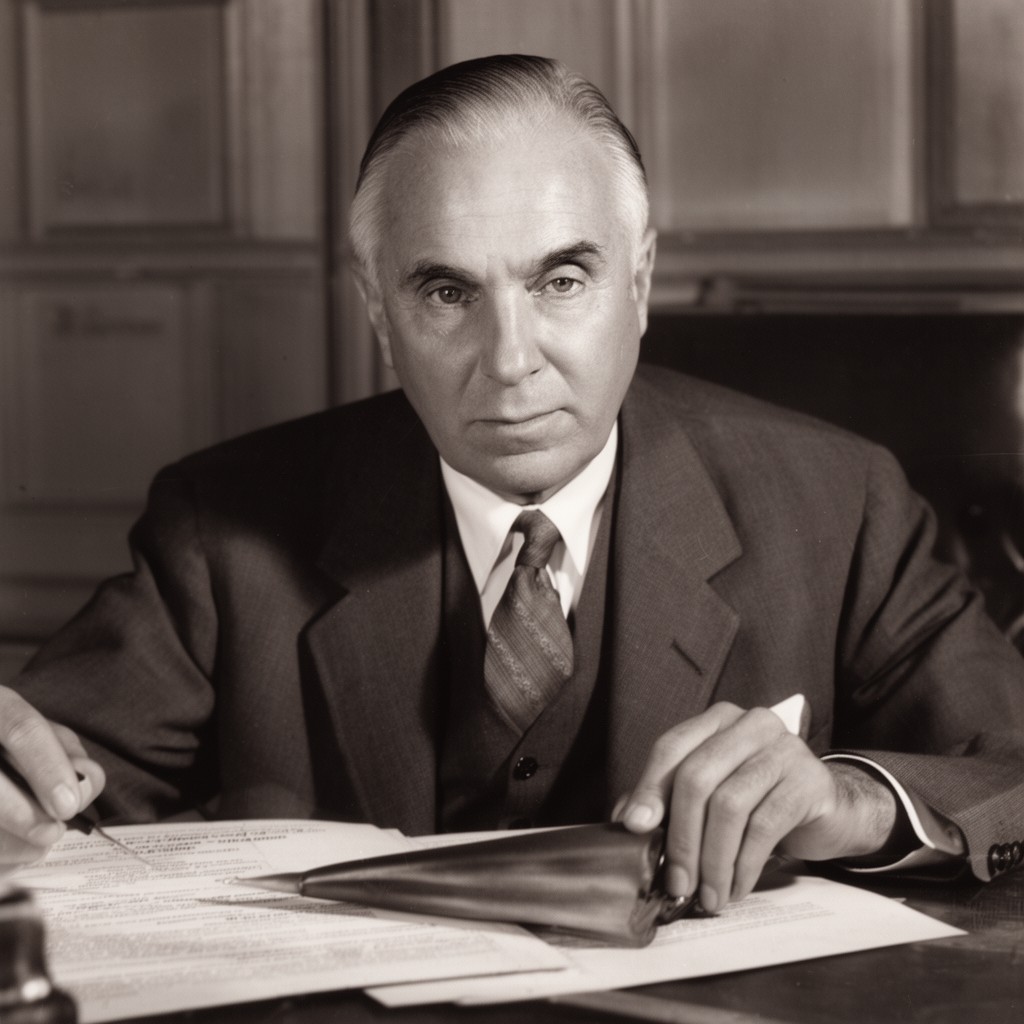 AI-generated illustration of Harry F. Byrd Sr.