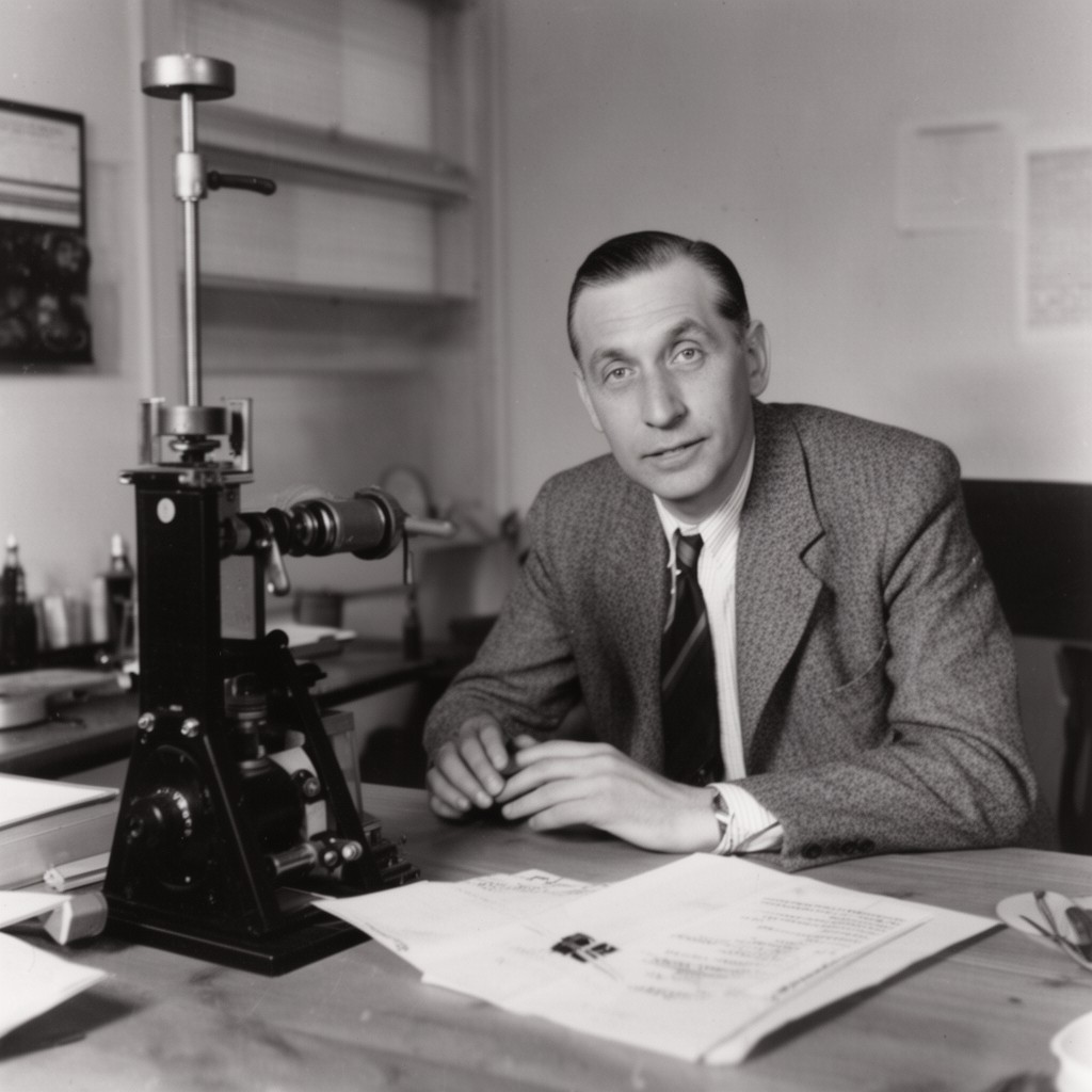 AI-generated illustration of Otto Frisch