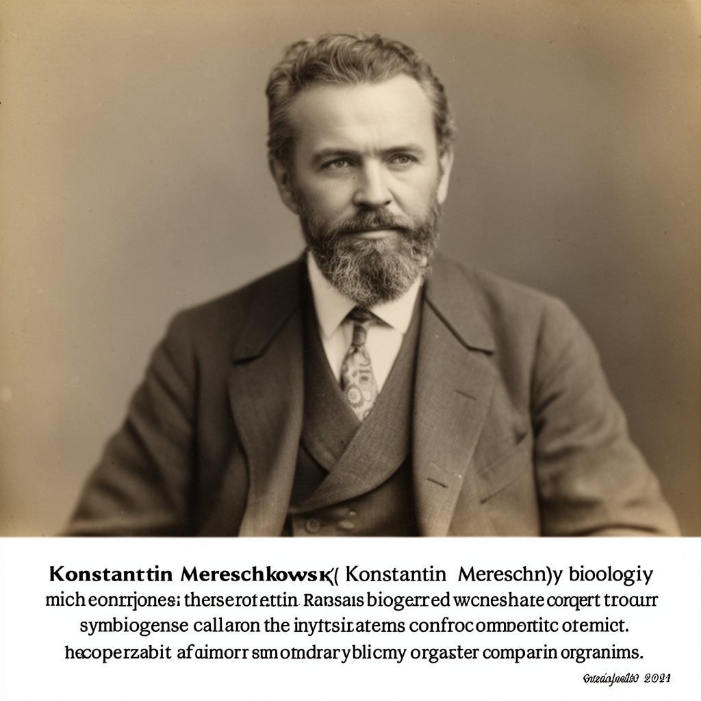 AI-generated illustration of Konstantin Mereschkowski
