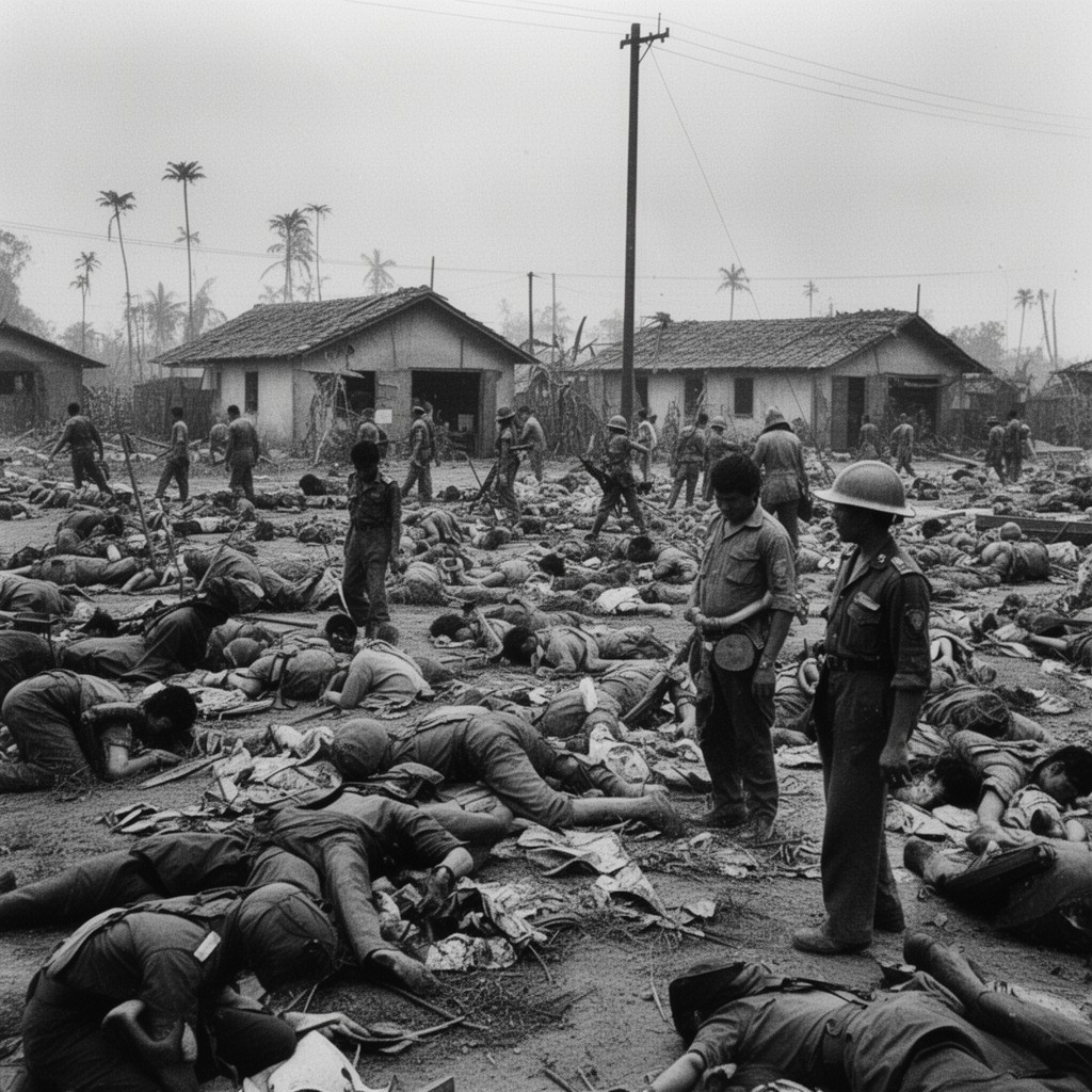 AI-generated illustration of My Lai massacre