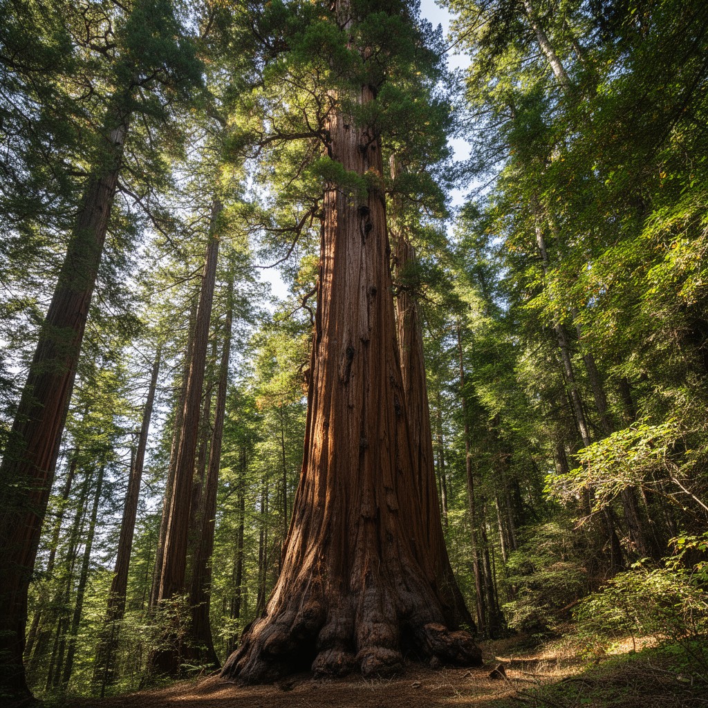 AI-generated illustration of California redwood