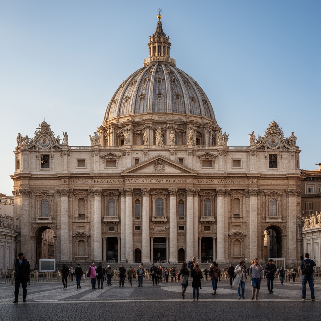 AI-generated illustration of St. Peter's Basilica