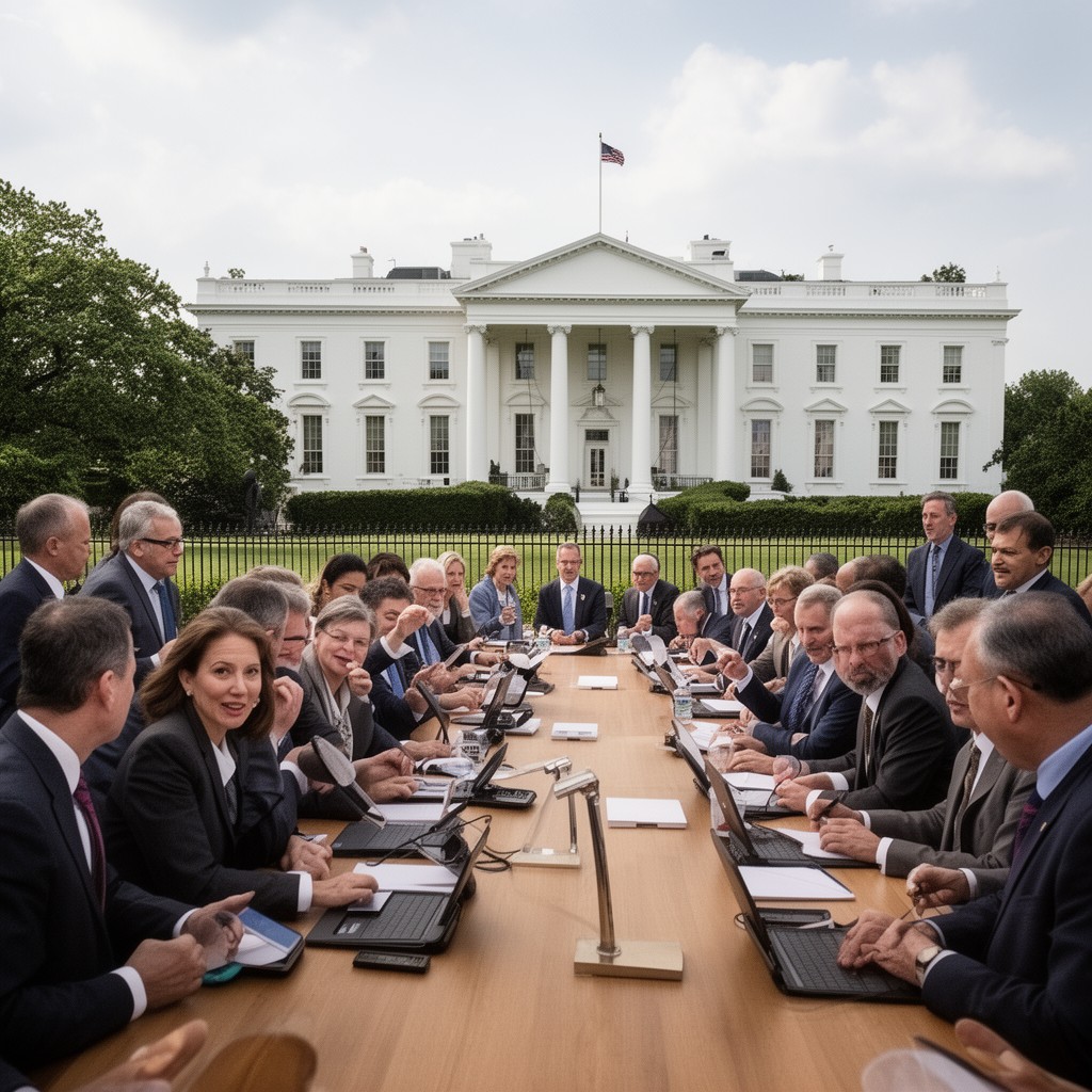 AI-generated illustration of White House staff