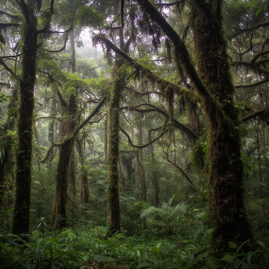 AI-generated illustration of New Guinea rain forests