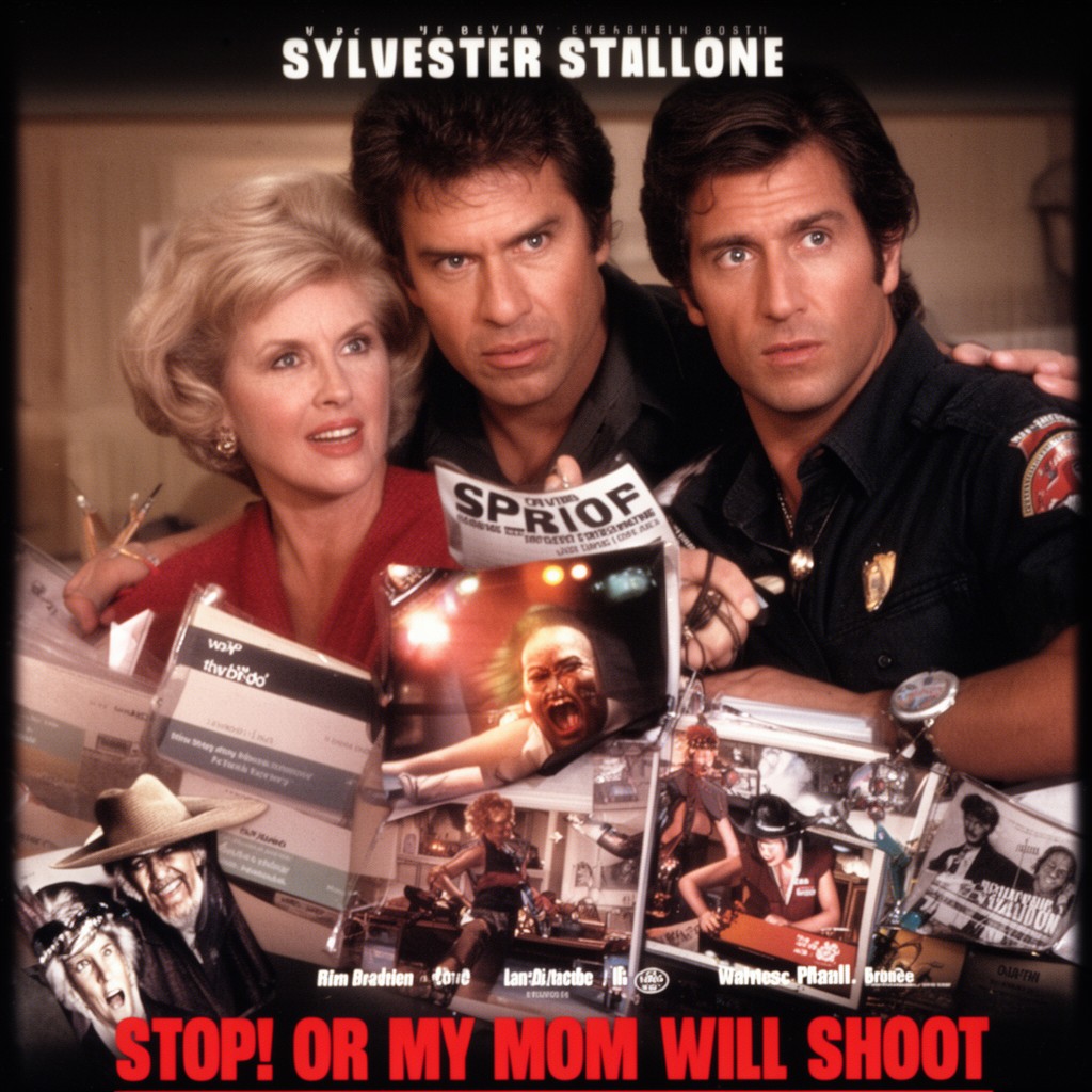 AI-generated illustration of Stop! Or My Mom Will Shoot