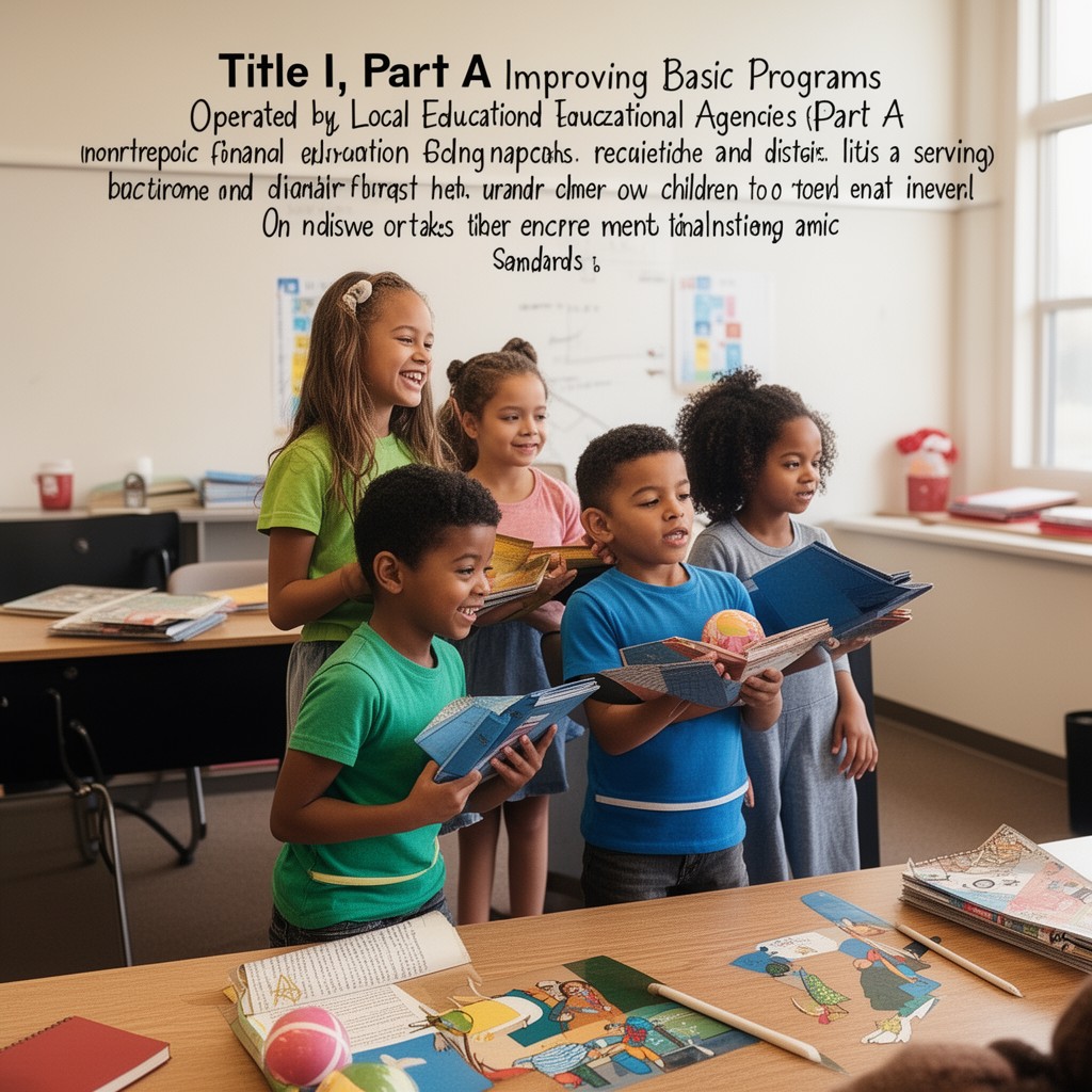 AI-generated illustration of Title I, Part A – Improving Basic Programs Operated by Local Educational Agencies