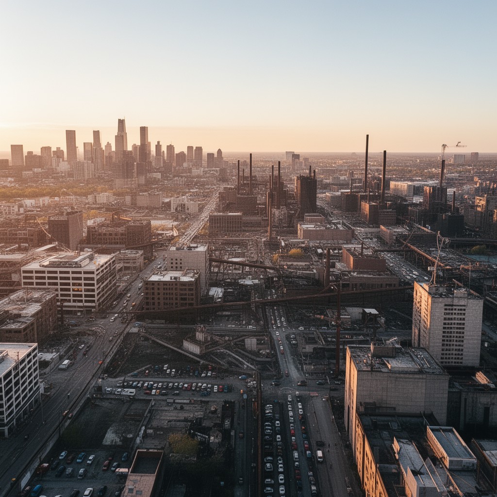 AI-generated illustration of Detroit metropolitan area