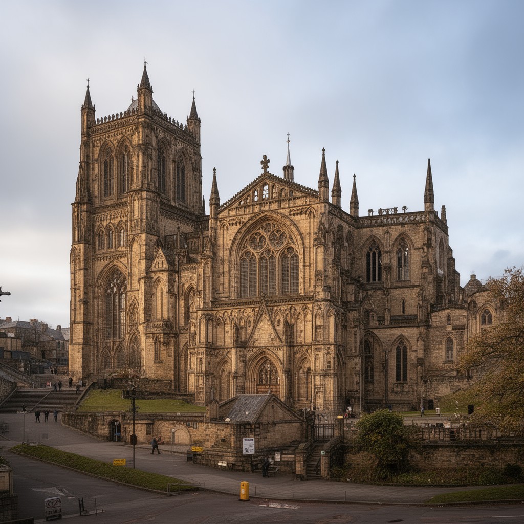 AI-generated illustration of Durham Cathedral