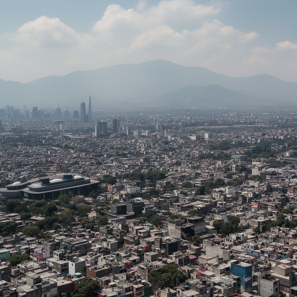 AI-generated illustration of Greater Mexico City metropolitan area