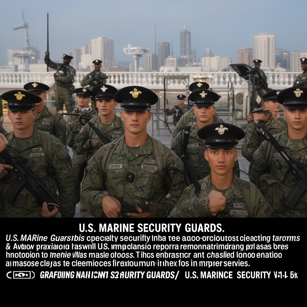 AI-generated illustration of U.S. Marine Security Guards