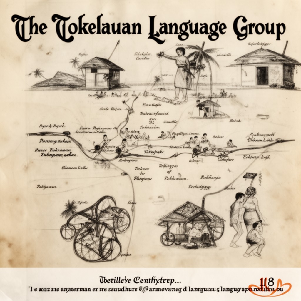 AI-generated illustration of Tokelauan language group