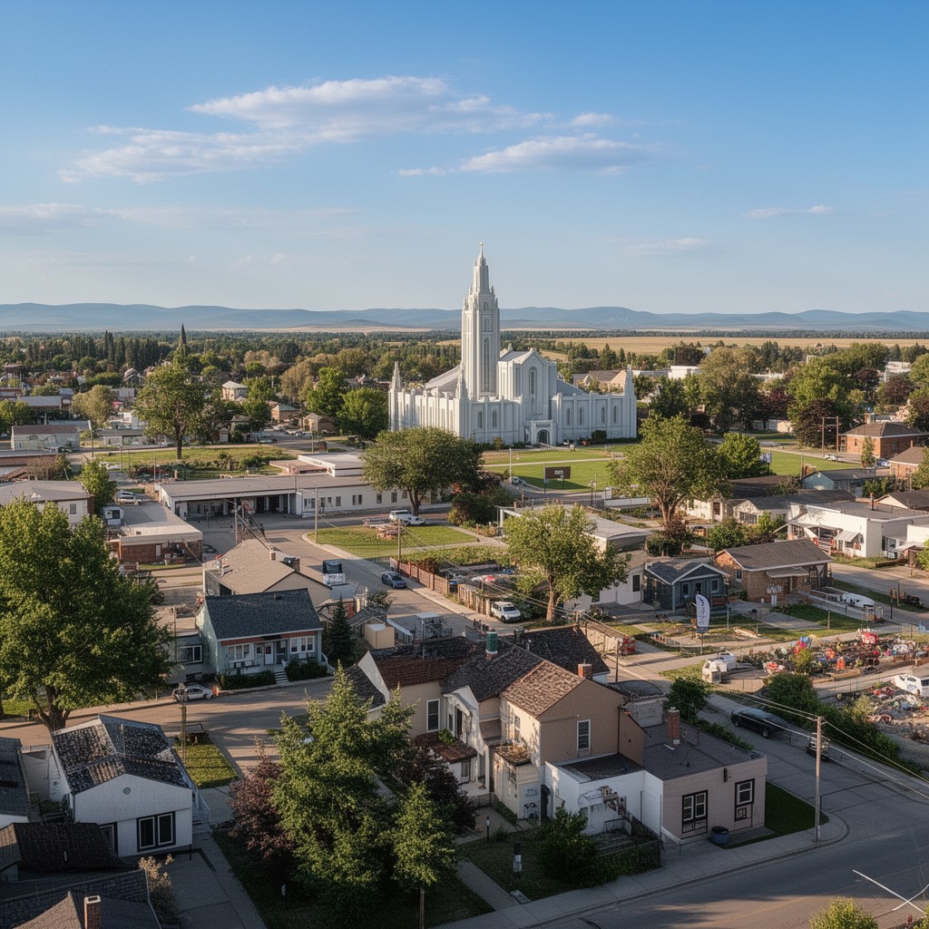 AI-generated illustration of Cardston, Alberta, Canada