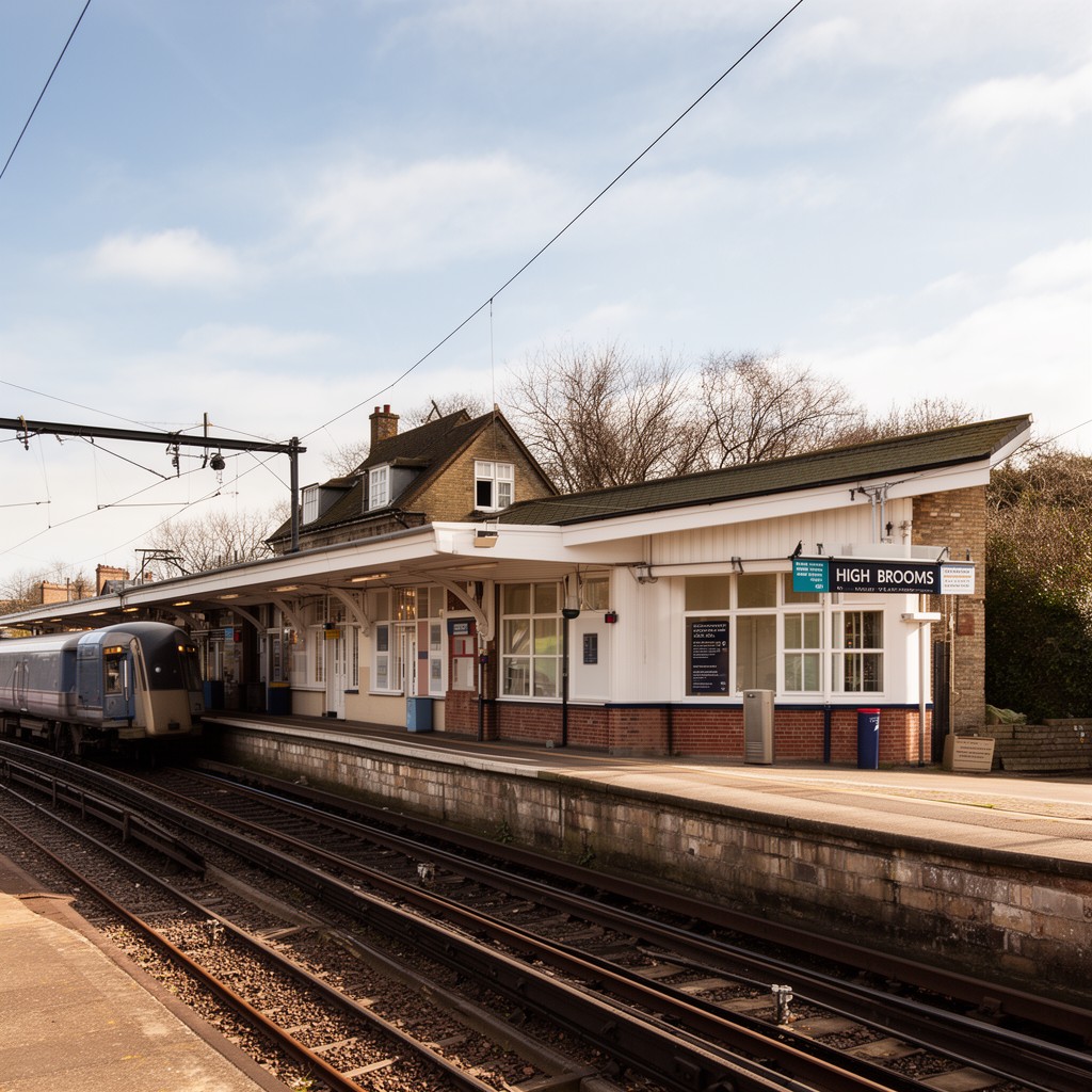 AI-generated illustration of High Brooms railway station