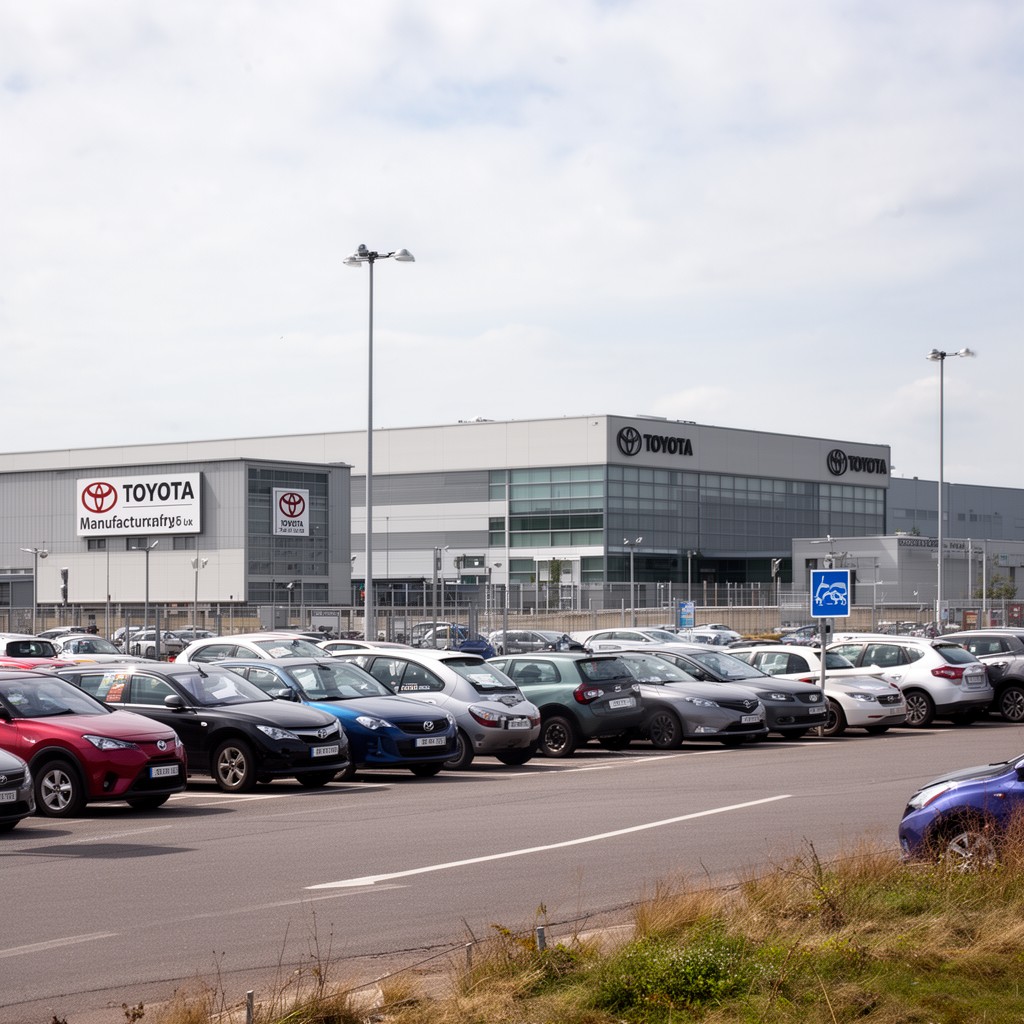 AI-generated illustration of Toyota Manufacturing UK (nearby Burnaston plant)
