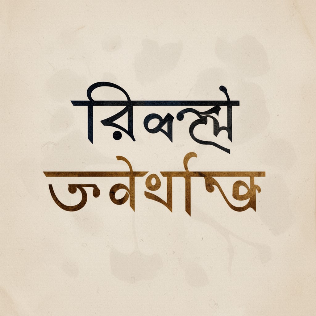 AI-generated illustration of Bengali script