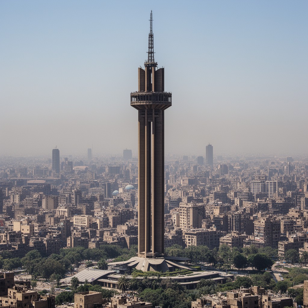 AI-generated illustration of Cairo Tower