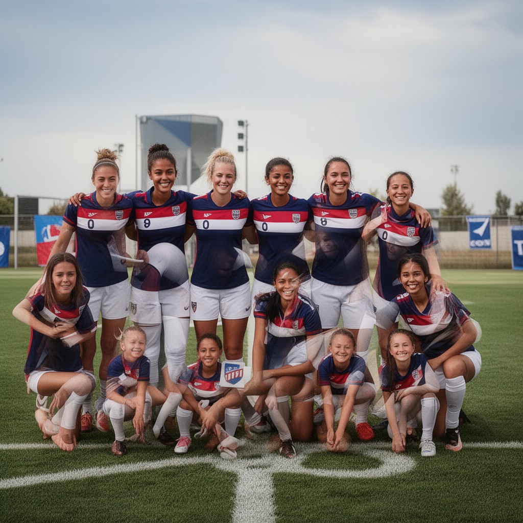 AI-generated illustration of United States women's national under-20 soccer team