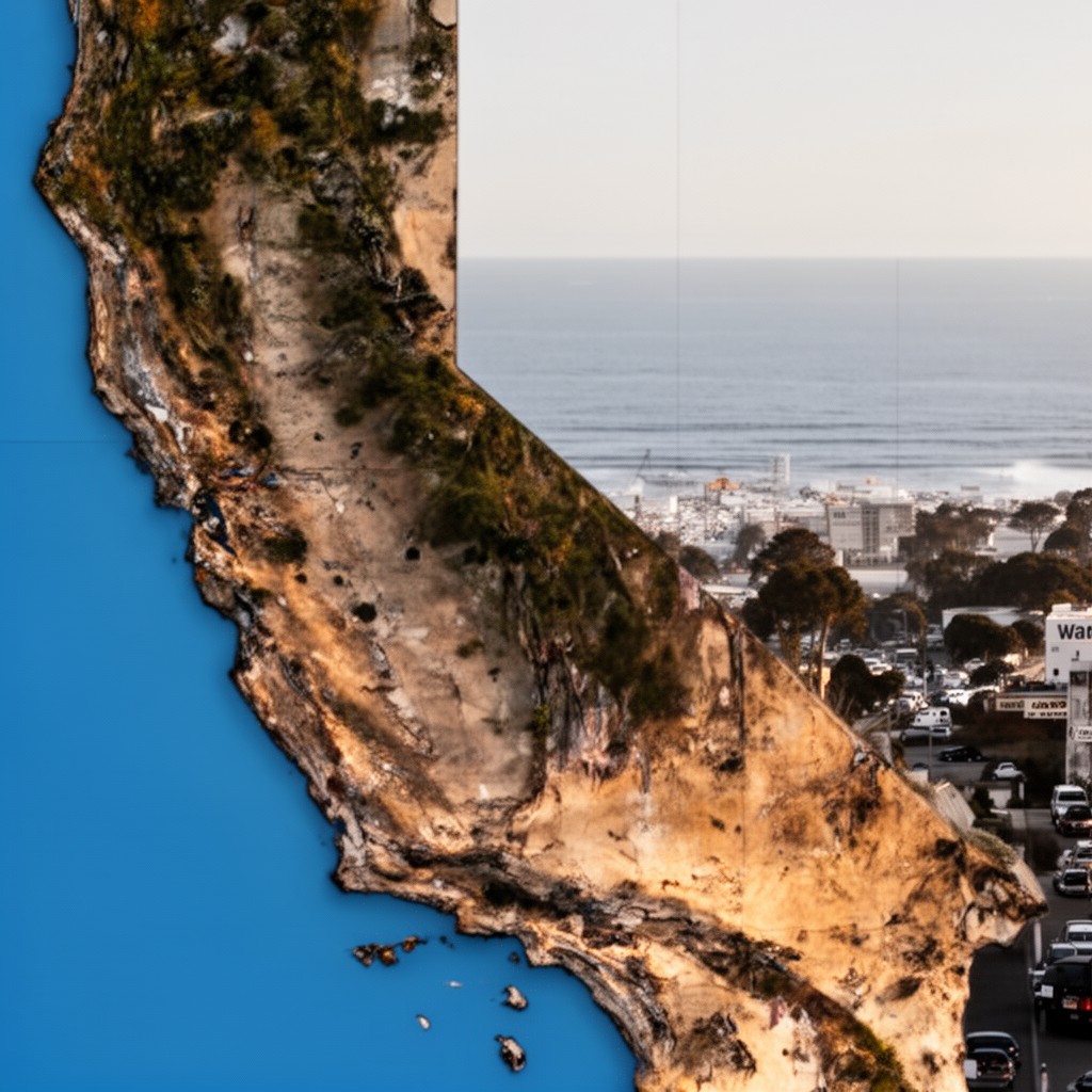 AI-generated illustration of California, United States