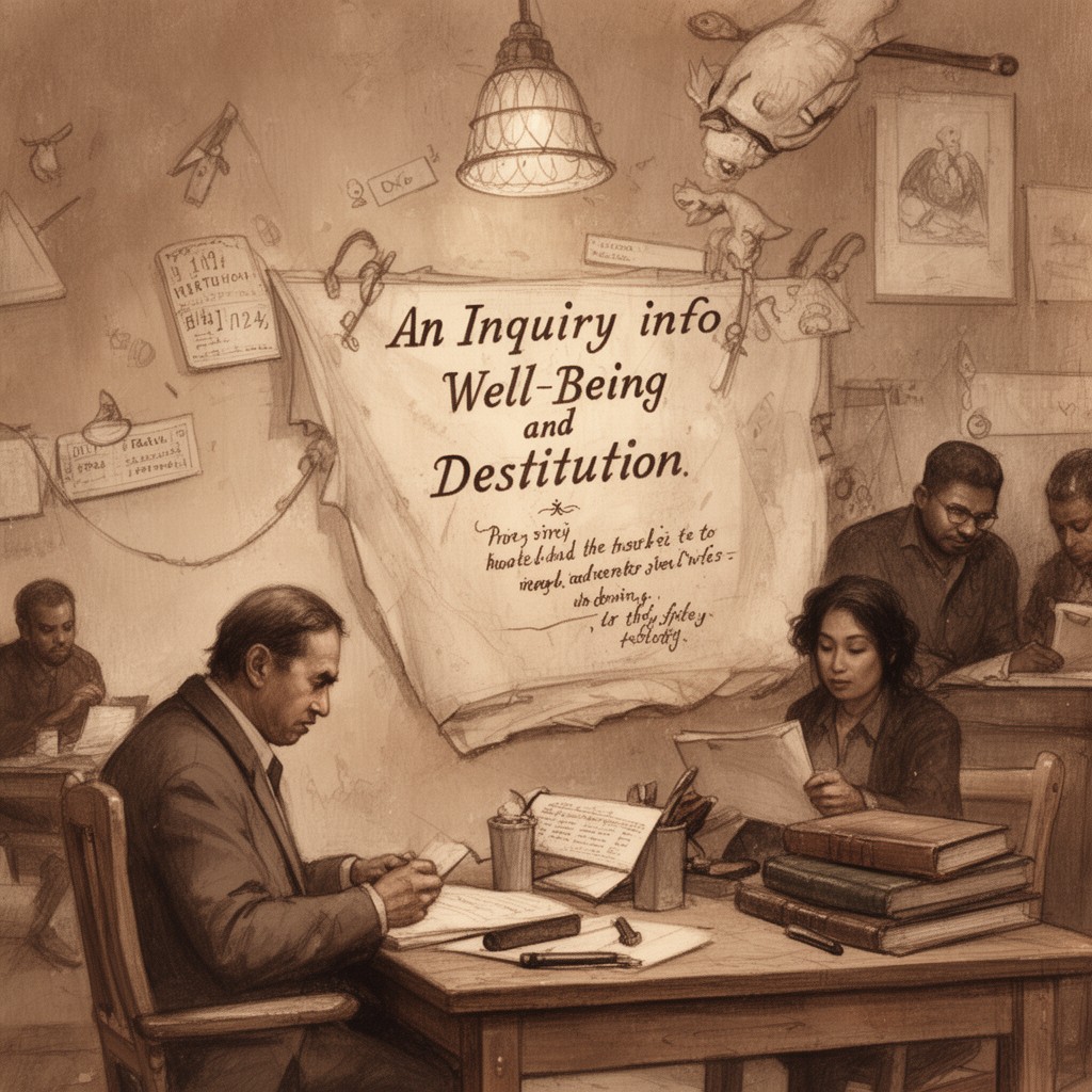 AI-generated illustration of An Inquiry into Well-Being and Destitution