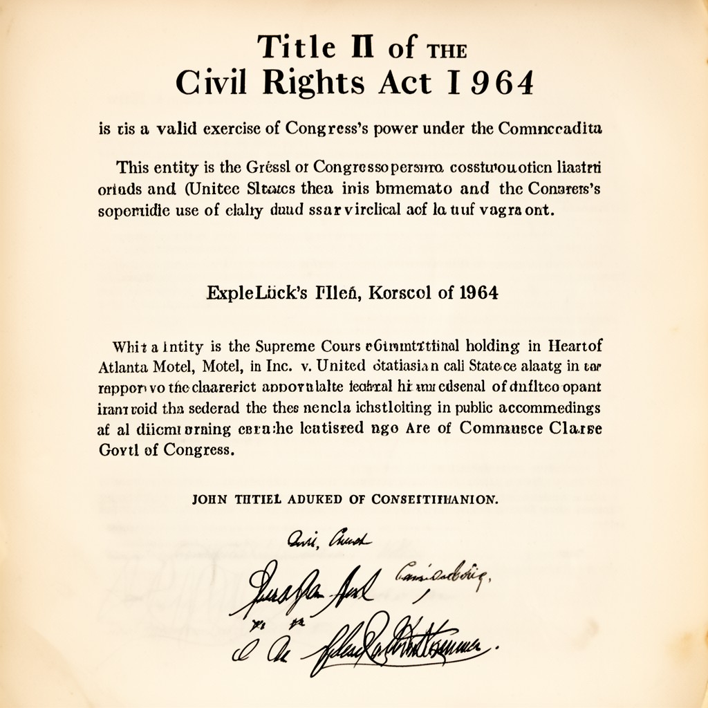AI-generated illustration of Title II of the Civil Rights Act of 1964 is a valid exercise of Congress’s power under the Commerce Clause