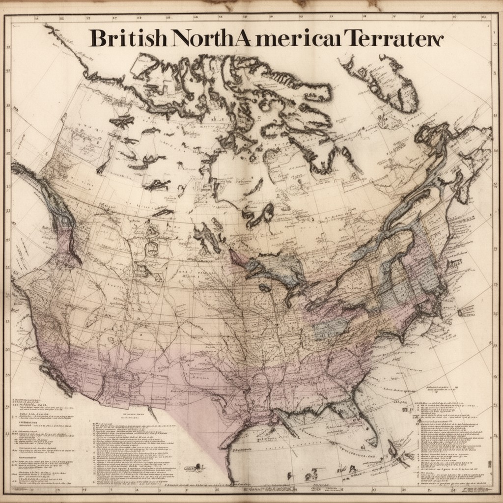 AI-generated illustration of British North American colonies (except some territories)