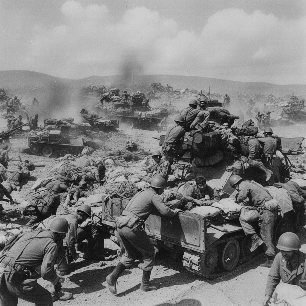 AI-generated illustration of Battle of Kasserine Pass