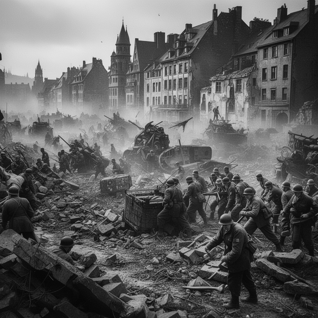 AI-generated illustration of Battle of Aachen
